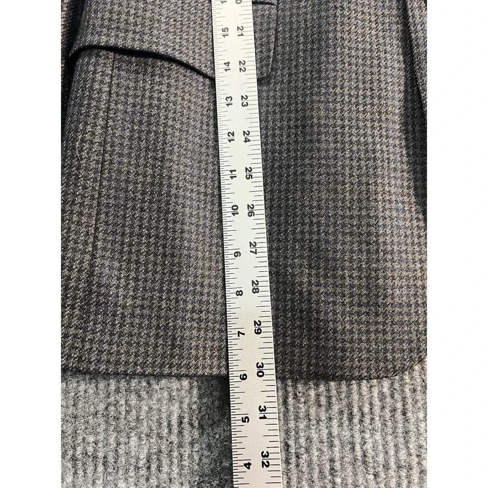 Oscar de la Renta Mens Wool Blazer Sport Coat Houndstooth Gray VTG 80s 40R